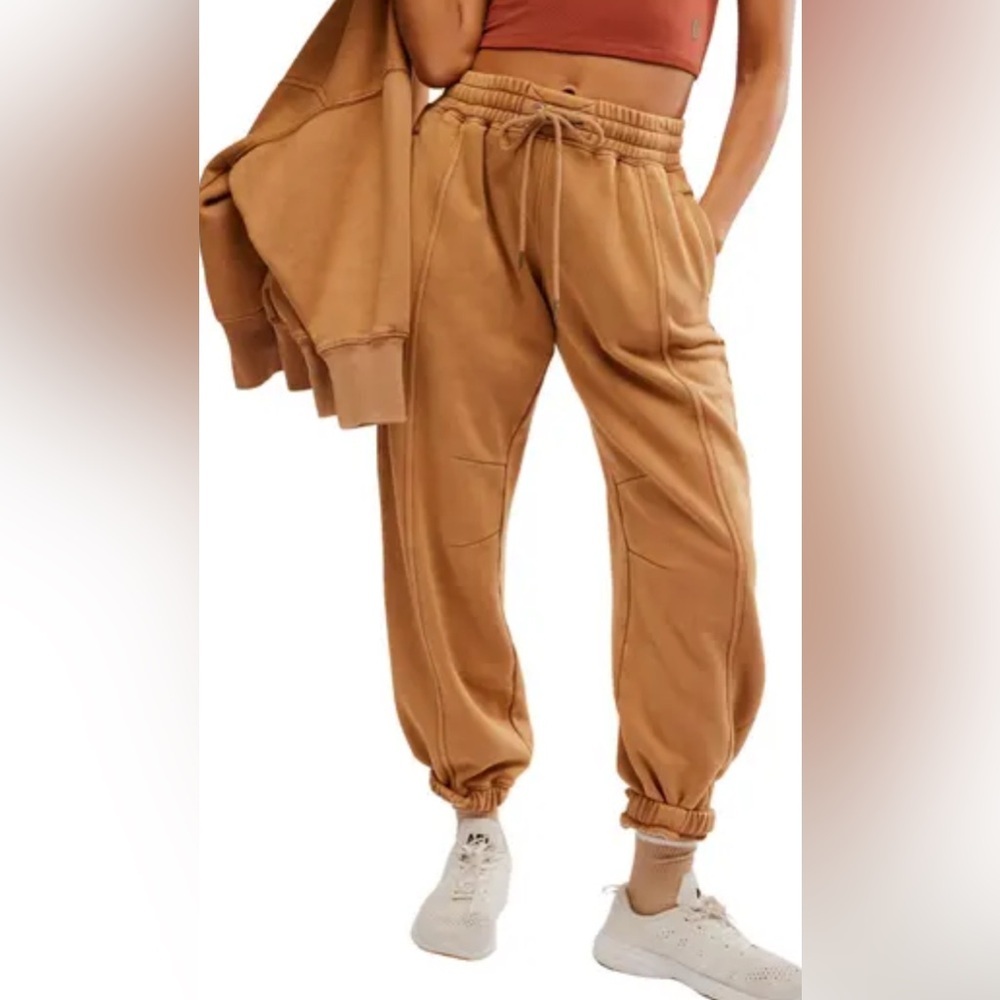 FP Movement by Free People Camel Tan Drawstring Joggers